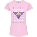 Christmas LGBT Rainbow Sheep Gay Pride Womens Petite Cut T-Shirt Light Pink