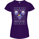 Christmas LGBT Rainbow Sheep Gay Pride Womens Petite Cut T-Shirt Purple