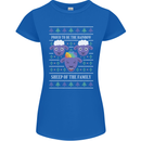 Christmas LGBT Rainbow Sheep Gay Pride Womens Petite Cut T-Shirt Royal Blue