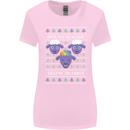 Christmas LGBT Rainbow Sheep Gay Pride Womens Wider Cut T-Shirt Light Pink