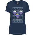 Christmas LGBT Rainbow Sheep Gay Pride Womens Wider Cut T-Shirt Navy Blue