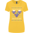 Christmas LGBT Rainbow Sheep Gay Pride Womens Wider Cut T-Shirt Yellow