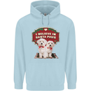 Christmas Maltese Funny Santa Paws Xmas Childrens Kids Hoodie Light Blue