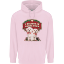 Christmas Maltese Funny Santa Paws Xmas Childrens Kids Hoodie Light Pink
