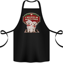 Christmas Maltese Funny Santa Paws Xmas Cotton Apron 100% Organic Black