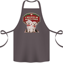 Christmas Maltese Funny Santa Paws Xmas Cotton Apron 100% Organic Dark Grey