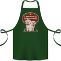 Christmas Maltese Funny Santa Paws Xmas Cotton Apron 100% Organic Forest Green