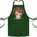 Christmas Maltese Funny Santa Paws Xmas Cotton Apron 100% Organic Forest Green