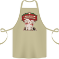 Christmas Maltese Funny Santa Paws Xmas Cotton Apron 100% Organic Khaki