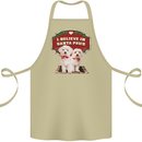 Christmas Maltese Funny Santa Paws Xmas Cotton Apron 100% Organic Khaki