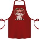 Christmas Maltese Funny Santa Paws Xmas Cotton Apron 100% Organic Maroon