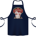 Christmas Maltese Funny Santa Paws Xmas Cotton Apron 100% Organic Navy Blue