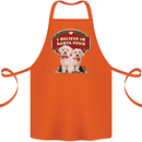 Christmas Maltese Funny Santa Paws Xmas Cotton Apron 100% Organic Orange