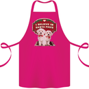 Christmas Maltese Funny Santa Paws Xmas Cotton Apron 100% Organic Pink