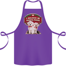 Christmas Maltese Funny Santa Paws Xmas Cotton Apron 100% Organic Purple