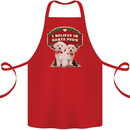 Christmas Maltese Funny Santa Paws Xmas Cotton Apron 100% Organic Red