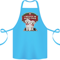 Christmas Maltese Funny Santa Paws Xmas Cotton Apron 100% Organic Turquoise