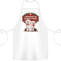 Christmas Maltese Funny Santa Paws Xmas Cotton Apron 100% Organic White