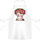 Christmas Maltese Funny Santa Paws Xmas Cotton Apron 100% Organic White