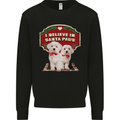 Christmas Maltese Funny Santa Paws Xmas Kids Sweatshirt Jumper Black
