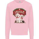 Christmas Maltese Funny Santa Paws Xmas Kids Sweatshirt Jumper Light Pink