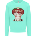 Christmas Maltese Funny Santa Paws Xmas Kids Sweatshirt Jumper Peppermint