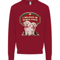 Christmas Maltese Funny Santa Paws Xmas Kids Sweatshirt Jumper Red