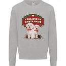 Christmas Maltese Funny Santa Paws Xmas Kids Sweatshirt Jumper Sports Grey