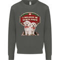 Christmas Maltese Funny Santa Paws Xmas Kids Sweatshirt Jumper Storm Grey