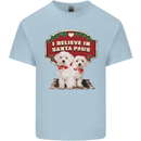 Christmas Maltese Funny Santa Paws Xmas Kids T-Shirt Childrens Light Blue