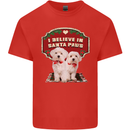 Christmas Maltese Funny Santa Paws Xmas Kids T-Shirt Childrens Red