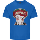 Christmas Maltese Funny Santa Paws Xmas Kids T-Shirt Childrens Royal Blue