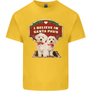 Christmas Maltese Funny Santa Paws Xmas Kids T-Shirt Childrens Yellow