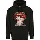 Christmas Maltese Funny Santa Paws Xmas Mens 80% Cotton Hoodie Black