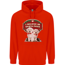 Christmas Maltese Funny Santa Paws Xmas Mens 80% Cotton Hoodie Bright Red