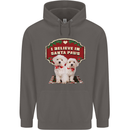 Christmas Maltese Funny Santa Paws Xmas Mens 80% Cotton Hoodie Charcoal