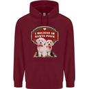 Christmas Maltese Funny Santa Paws Xmas Mens 80% Cotton Hoodie Maroon