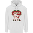 Christmas Maltese Funny Santa Paws Xmas Mens 80% Cotton Hoodie White