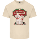 Christmas Maltese Funny Santa Paws Xmas Mens Cotton T-Shirt Tee Top Natural