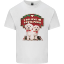 Christmas Maltese Funny Santa Paws Xmas Mens Cotton T-Shirt Tee Top White