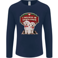 Christmas Maltese Funny Santa Paws Xmas Mens Long Sleeve T-Shirt Navy Blue