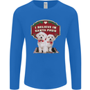 Christmas Maltese Funny Santa Paws Xmas Mens Long Sleeve T-Shirt Royal Blue
