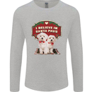 Christmas Maltese Funny Santa Paws Xmas Mens Long Sleeve T-Shirt Sports Grey