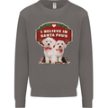 Christmas Maltese Funny Santa Paws Xmas Mens Sweatshirt Jumper Charcoal
