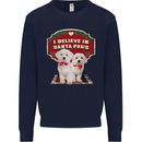 Christmas Maltese Funny Santa Paws Xmas Mens Sweatshirt Jumper Navy Blue