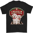 Christmas Maltese Funny Santa Paws Xmas Mens T-Shirt 100% Cotton Black
