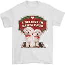 Christmas Maltese Funny Santa Paws Xmas Mens T-Shirt 100% Cotton White