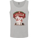 Christmas Maltese Funny Santa Paws Xmas Mens Vest Tank Top Sports Grey