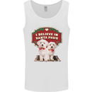Christmas Maltese Funny Santa Paws Xmas Mens Vest Tank Top White