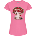 Christmas Maltese Funny Santa Paws Xmas Womens Petite Cut T-Shirt Azalea